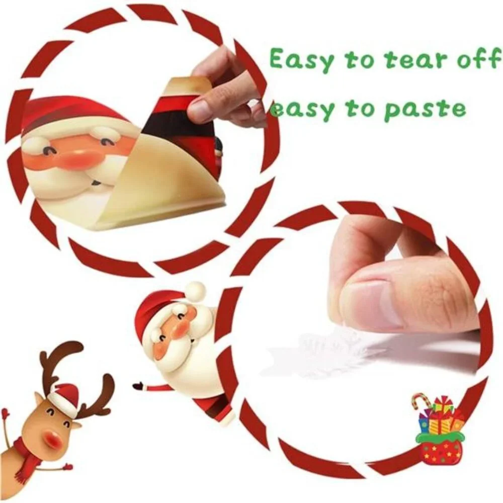 82PCS Christmas Snowflake Window Clings, Santa & Reindeer Holiday‎ Glass Decals